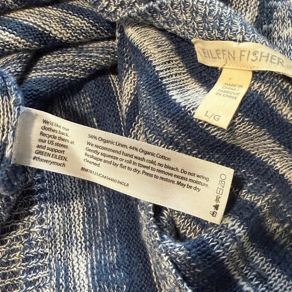 Eileen Fisher Scoop Neck Denim-Look Top/Lightweight Sweater - L - Picture 8 of 8